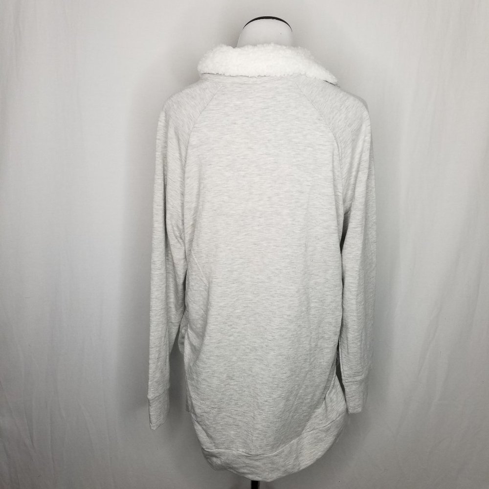 Maternity Sherpa Fleece Sweatshirt Light Gray - Picture 7 of 8